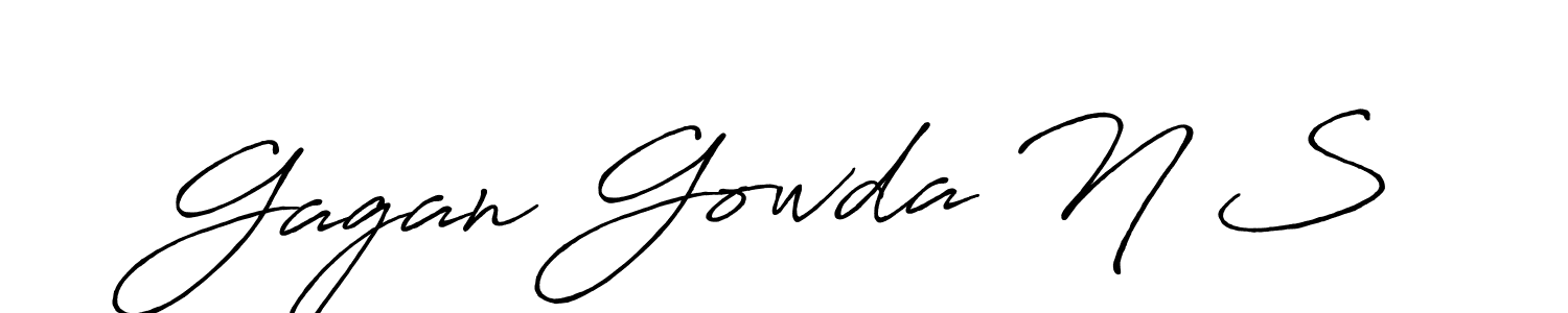 The best way (Antro_Vectra_Bolder) to make a short signature is to pick only two or three words in your name. The name Gagan Gowda N S include a total of six letters. For converting this name. Gagan Gowda N S signature style 7 images and pictures png