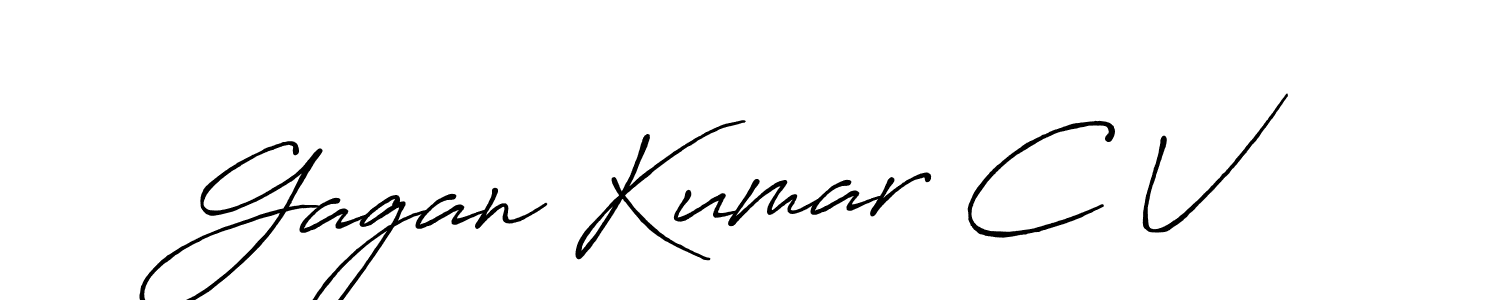 Make a beautiful signature design for name Gagan Kumar C V. Use this online signature maker to create a handwritten signature for free. Gagan Kumar C V signature style 7 images and pictures png