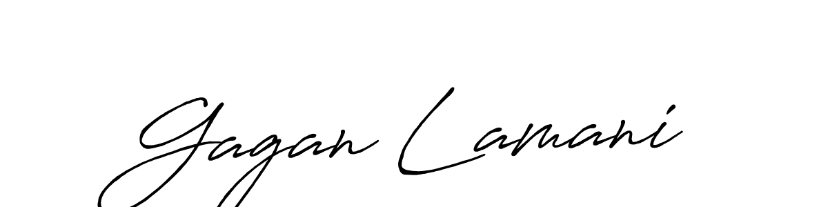 How to make Gagan Lamani name signature. Use Antro_Vectra_Bolder style for creating short signs online. This is the latest handwritten sign. Gagan Lamani signature style 7 images and pictures png