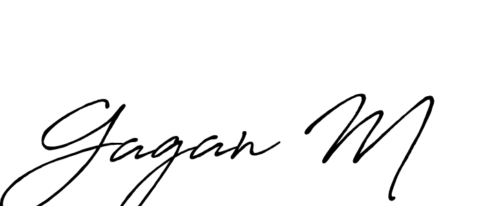 The best way (Antro_Vectra_Bolder) to make a short signature is to pick only two or three words in your name. The name Gagan M include a total of six letters. For converting this name. Gagan M signature style 7 images and pictures png