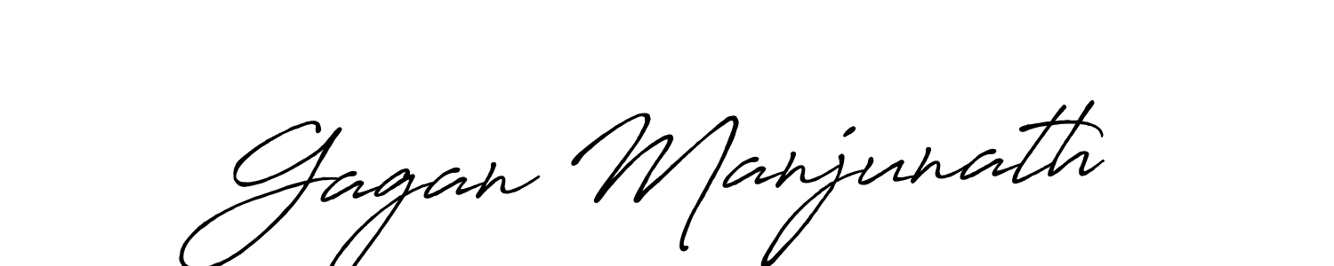 Gagan Manjunath stylish signature style. Best Handwritten Sign (Antro_Vectra_Bolder) for my name. Handwritten Signature Collection Ideas for my name Gagan Manjunath. Gagan Manjunath signature style 7 images and pictures png
