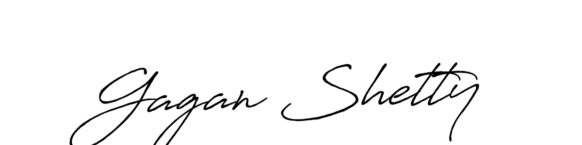 Gagan Shetty stylish signature style. Best Handwritten Sign (Antro_Vectra_Bolder) for my name. Handwritten Signature Collection Ideas for my name Gagan Shetty. Gagan Shetty signature style 7 images and pictures png