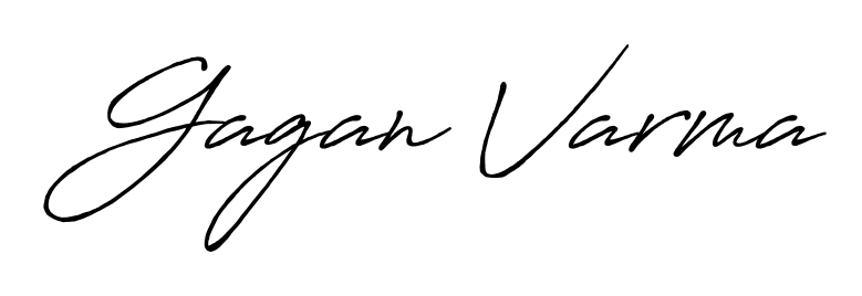 The Antro_Vectra_Bolder handwriting style adds charm and authenticity to name Gagan Varma. A wonderful choice for personal thank-you notes. Gagan Varma signature style 7 images and pictures png