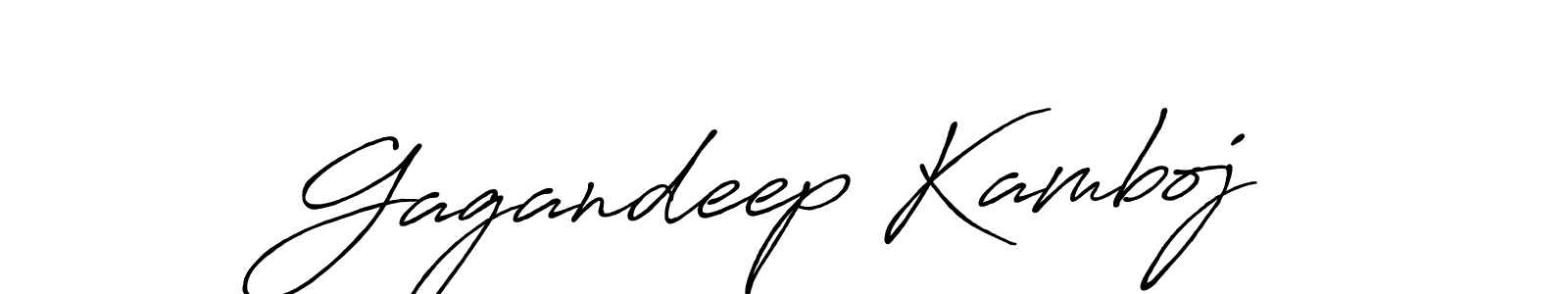 Make a beautiful signature design for name Gagandeep Kamboj. With this signature (Antro_Vectra_Bolder) style, you can create a handwritten signature for free. Gagandeep Kamboj signature style 7 images and pictures png