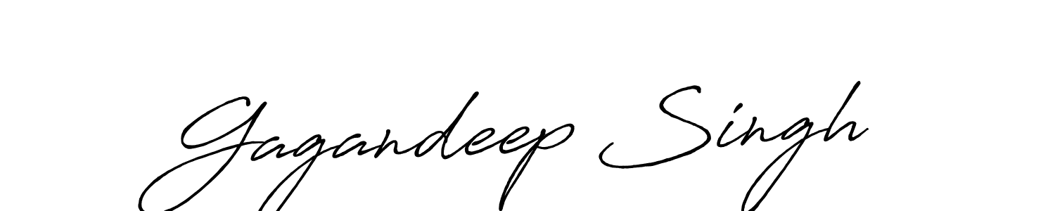 Create a beautiful signature design for name Gagandeep Singh. With this signature (Antro_Vectra_Bolder) fonts, you can make a handwritten signature for free. Gagandeep Singh signature style 7 images and pictures png