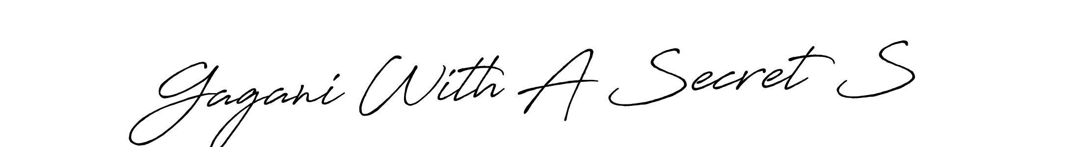 How to make Gagani With A Secret S name signature. Use Antro_Vectra_Bolder style for creating short signs online. This is the latest handwritten sign. Gagani With A Secret S signature style 7 images and pictures png