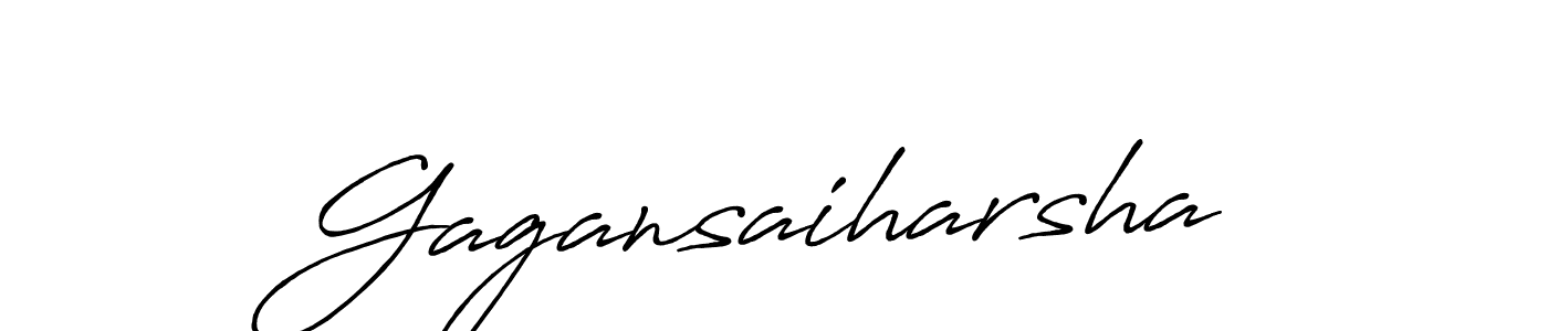 Also we have Gagansaiharsha name is the best signature style. Create professional handwritten signature collection using Antro_Vectra_Bolder autograph style. Gagansaiharsha signature style 7 images and pictures png