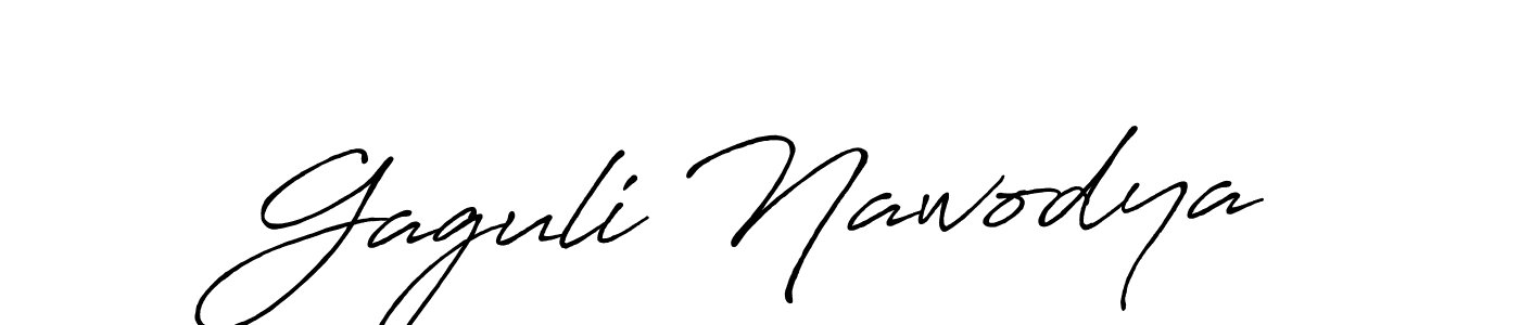 Make a beautiful signature design for name Gaguli Nawodya. With this signature (Antro_Vectra_Bolder) style, you can create a handwritten signature for free. Gaguli Nawodya signature style 7 images and pictures png
