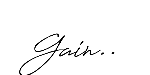 Design your own signature with our free online signature maker. With this signature software, you can create a handwritten (Antro_Vectra_Bolder) signature for name Gain... Gain.. signature style 7 images and pictures png