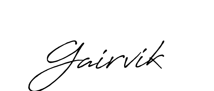 How to make Gairvik name signature. Use Antro_Vectra_Bolder style for creating short signs online. This is the latest handwritten sign. Gairvik signature style 7 images and pictures png