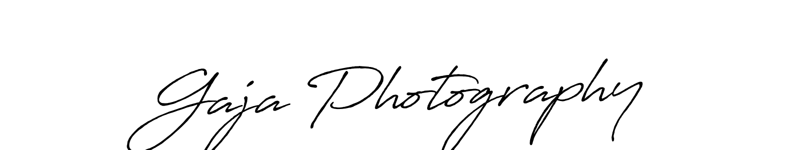 Make a beautiful signature design for name Gaja Photography. With this signature (Antro_Vectra_Bolder) style, you can create a handwritten signature for free. Gaja Photography signature style 7 images and pictures png