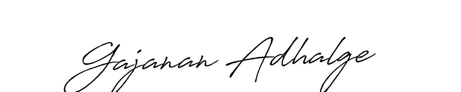 How to make Gajanan Adhalge name signature. Use Antro_Vectra_Bolder style for creating short signs online. This is the latest handwritten sign. Gajanan Adhalge signature style 7 images and pictures png