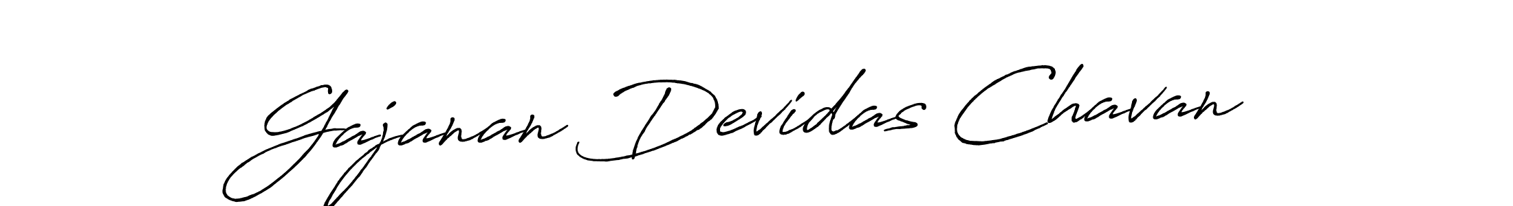 How to make Gajanan Devidas Chavan name signature. Use Antro_Vectra_Bolder style for creating short signs online. This is the latest handwritten sign. Gajanan Devidas Chavan signature style 7 images and pictures png