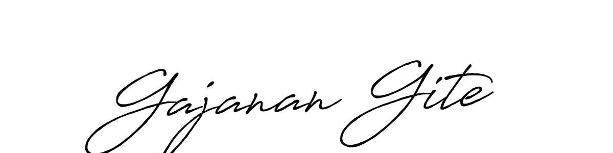 The best way (Antro_Vectra_Bolder) to make a short signature is to pick only two or three words in your name. The name Gajanan Gite include a total of six letters. For converting this name. Gajanan Gite signature style 7 images and pictures png