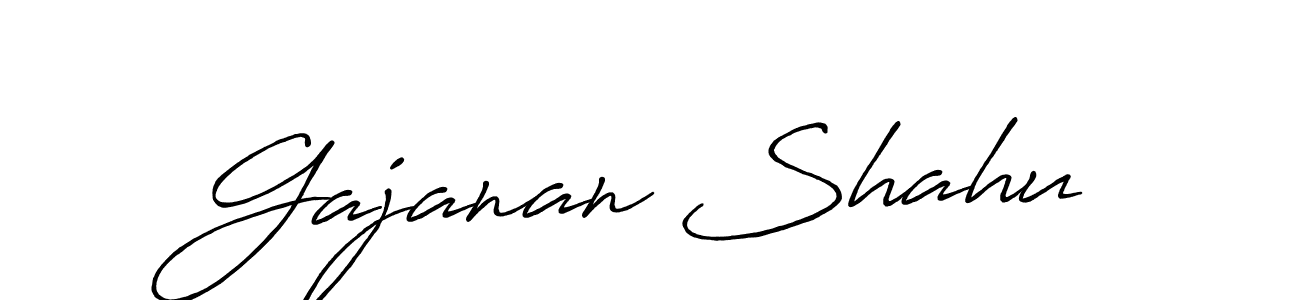 How to make Gajanan Shahu name signature. Use Antro_Vectra_Bolder style for creating short signs online. This is the latest handwritten sign. Gajanan Shahu signature style 7 images and pictures png