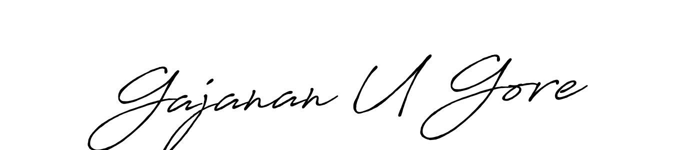 Design your own signature with our free online signature maker. With this signature software, you can create a handwritten (Antro_Vectra_Bolder) signature for name Gajanan U Gore. Gajanan U Gore signature style 7 images and pictures png