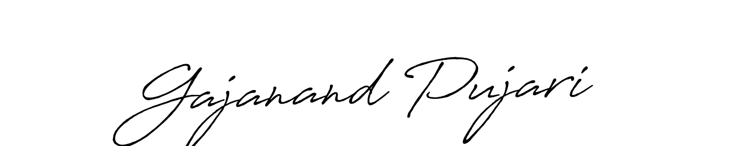 Also we have Gajanand Pujari name is the best signature style. Create professional handwritten signature collection using Antro_Vectra_Bolder autograph style. Gajanand Pujari signature style 7 images and pictures png