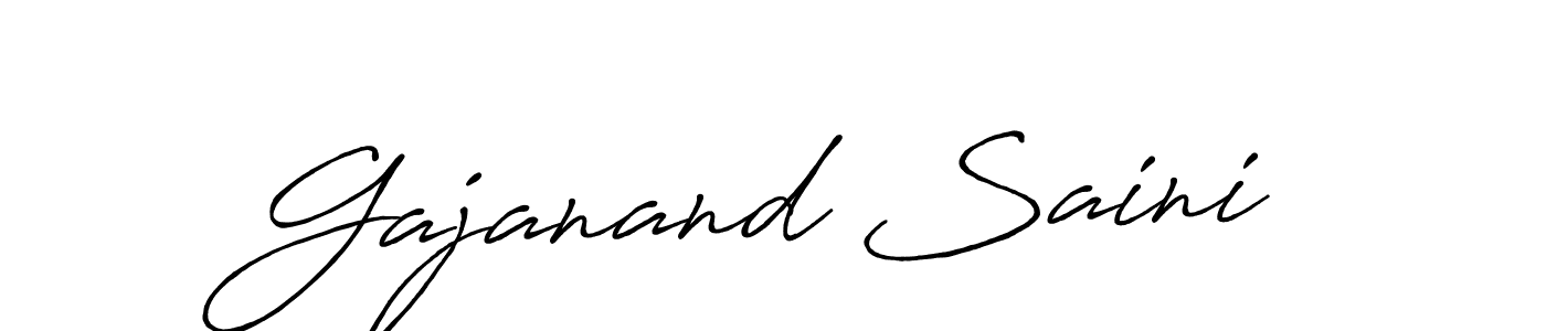 Make a beautiful signature design for name Gajanand Saini. With this signature (Antro_Vectra_Bolder) style, you can create a handwritten signature for free. Gajanand Saini signature style 7 images and pictures png