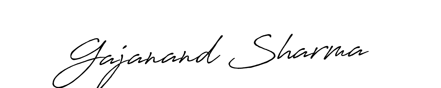 Also we have Gajanand Sharma name is the best signature style. Create professional handwritten signature collection using Antro_Vectra_Bolder autograph style. Gajanand Sharma signature style 7 images and pictures png