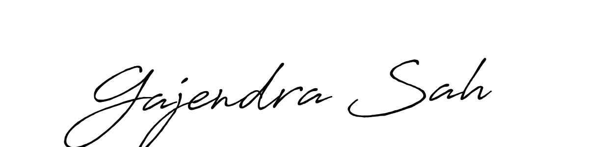 Gajendra Sah stylish signature style. Best Handwritten Sign (Antro_Vectra_Bolder) for my name. Handwritten Signature Collection Ideas for my name Gajendra Sah. Gajendra Sah signature style 7 images and pictures png