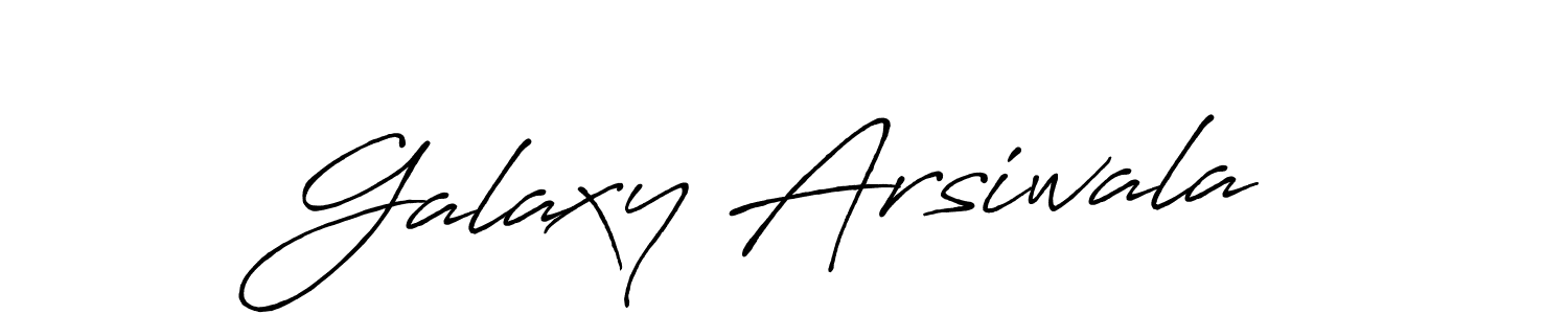 Also we have Galaxy Arsiwala name is the best signature style. Create professional handwritten signature collection using Antro_Vectra_Bolder autograph style. Galaxy Arsiwala signature style 7 images and pictures png
