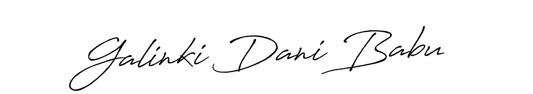 Create a beautiful signature design for name Galinki Dani Babu. With this signature (Antro_Vectra_Bolder) fonts, you can make a handwritten signature for free. Galinki Dani Babu signature style 7 images and pictures png