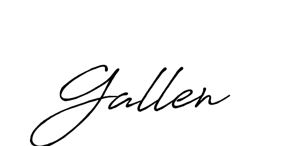 Make a beautiful signature design for name Gallen. With this signature (Antro_Vectra_Bolder) style, you can create a handwritten signature for free. Gallen signature style 7 images and pictures png