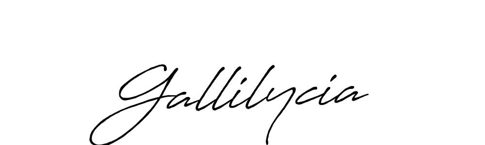 How to make Gallilycia signature? Antro_Vectra_Bolder is a professional autograph style. Create handwritten signature for Gallilycia name. Gallilycia signature style 7 images and pictures png