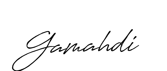 How to make Gamahdi name signature. Use Antro_Vectra_Bolder style for creating short signs online. This is the latest handwritten sign. Gamahdi signature style 7 images and pictures png