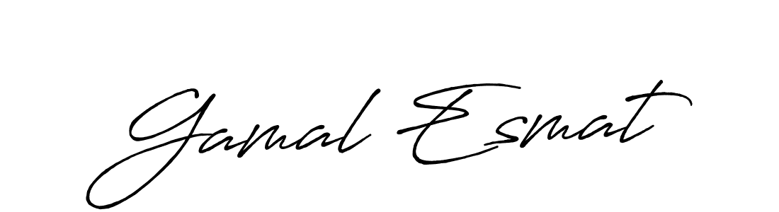 Use a signature maker to create a handwritten signature online. With this signature software, you can design (Antro_Vectra_Bolder) your own signature for name Gamal Esmat. Gamal Esmat signature style 7 images and pictures png