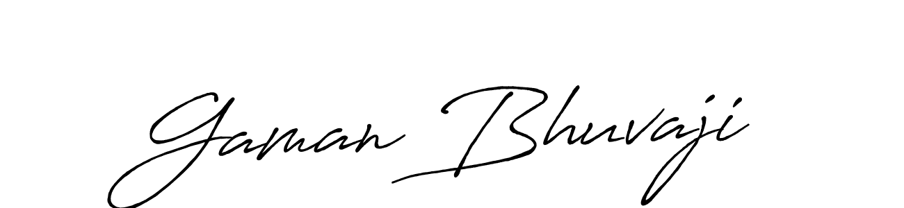 Gaman Bhuvaji stylish signature style. Best Handwritten Sign (Antro_Vectra_Bolder) for my name. Handwritten Signature Collection Ideas for my name Gaman Bhuvaji. Gaman Bhuvaji signature style 7 images and pictures png