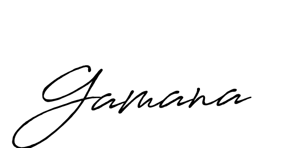 Make a beautiful signature design for name Gamana. With this signature (Antro_Vectra_Bolder) style, you can create a handwritten signature for free. Gamana signature style 7 images and pictures png