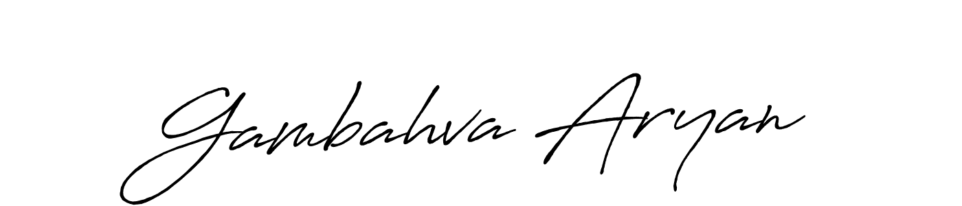 How to make Gambahva Aryan signature? Antro_Vectra_Bolder is a professional autograph style. Create handwritten signature for Gambahva Aryan name. Gambahva Aryan signature style 7 images and pictures png