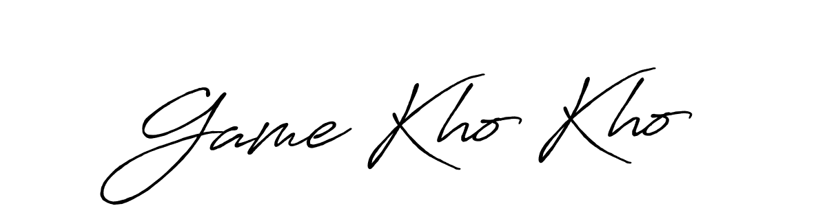 Use a signature maker to create a handwritten signature online. With this signature software, you can design (Antro_Vectra_Bolder) your own signature for name Game Kho Kho. Game Kho Kho signature style 7 images and pictures png