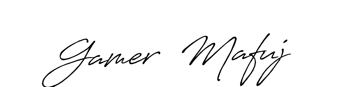 It looks lik you need a new signature style for name Gamer  Mafuj. Design unique handwritten (Antro_Vectra_Bolder) signature with our free signature maker in just a few clicks. Gamer  Mafuj signature style 7 images and pictures png