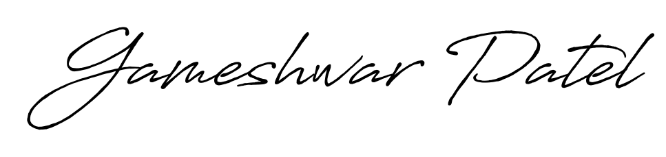 Explore multiple handwriting variations for Gameshwar Patel including this stunning Antro_Vectra_Bolder design. Free to use across all platforms. Gameshwar Patel signature style 7 images and pictures png