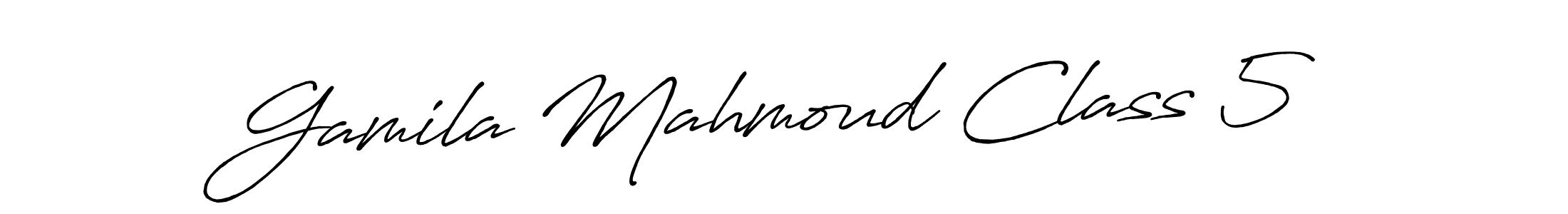 Gamila Mahmoud Class 5 stylish signature style. Best Handwritten Sign (Antro_Vectra_Bolder) for my name. Handwritten Signature Collection Ideas for my name Gamila Mahmoud Class 5. Gamila Mahmoud Class 5 signature style 7 images and pictures png