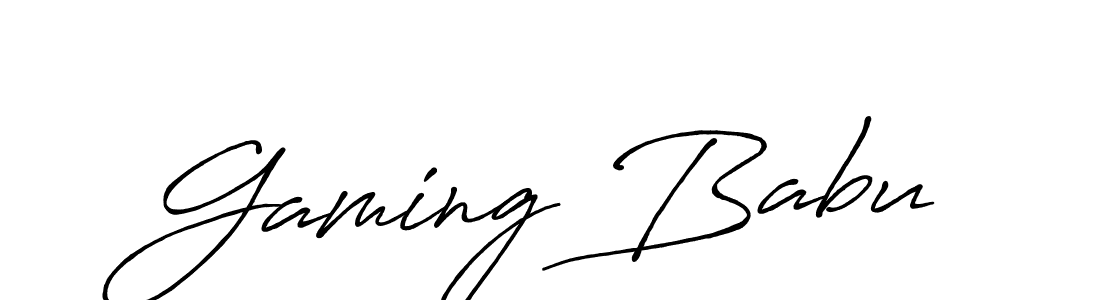 Use a signature maker to create a handwritten signature online. With this signature software, you can design (Antro_Vectra_Bolder) your own signature for name Gaming Babu. Gaming Babu signature style 7 images and pictures png