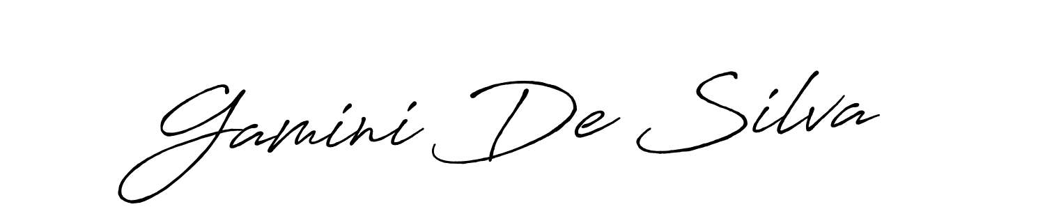 Make a beautiful signature design for name Gamini De Silva. With this signature (Antro_Vectra_Bolder) style, you can create a handwritten signature for free. Gamini De Silva signature style 7 images and pictures png