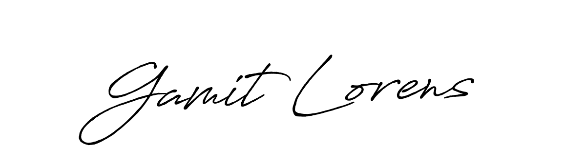 Create a beautiful signature design for name Gamit Lorens. With this signature (Antro_Vectra_Bolder) fonts, you can make a handwritten signature for free. Gamit Lorens signature style 7 images and pictures png