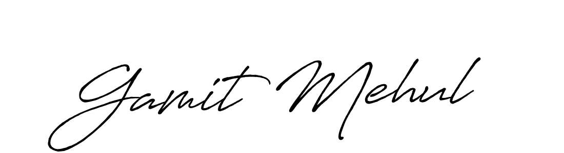 Also we have Gamit Mehul name is the best signature style. Create professional handwritten signature collection using Antro_Vectra_Bolder autograph style. Gamit Mehul signature style 7 images and pictures png