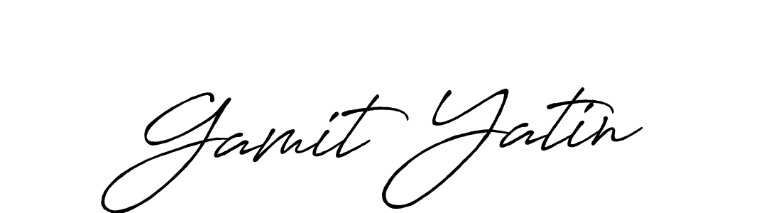Also we have Gamit Yatin name is the best signature style. Create professional handwritten signature collection using Antro_Vectra_Bolder autograph style. Gamit Yatin signature style 7 images and pictures png