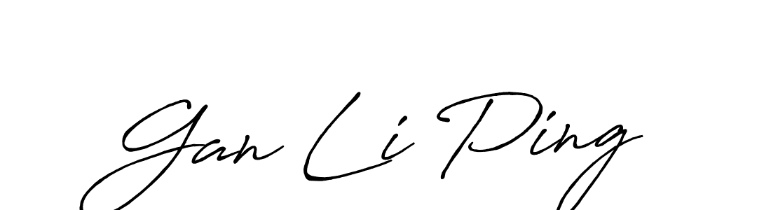 Create a beautiful signature design for name Gan Li Ping. With this signature (Antro_Vectra_Bolder) fonts, you can make a handwritten signature for free. Gan Li Ping signature style 7 images and pictures png