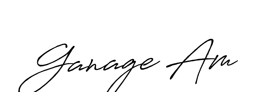 How to make Ganage Am name signature. Use Antro_Vectra_Bolder style for creating short signs online. This is the latest handwritten sign. Ganage Am signature style 7 images and pictures png