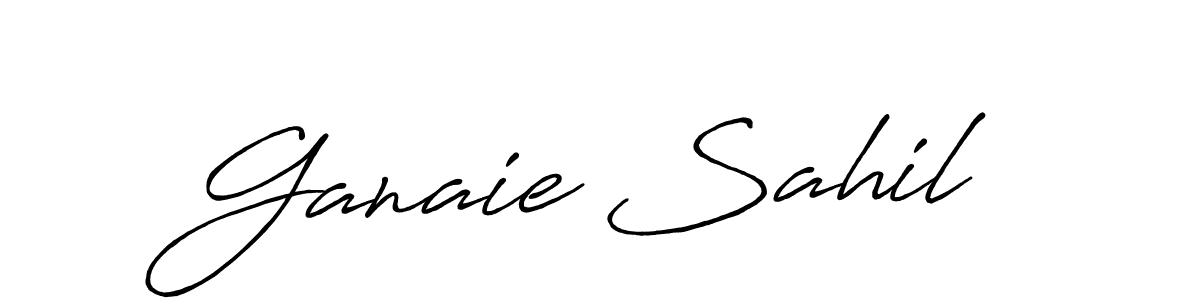 This is the best signature style for the Ganaie Sahil name. Also you like these signature font (Antro_Vectra_Bolder). Mix name signature. Ganaie Sahil signature style 7 images and pictures png