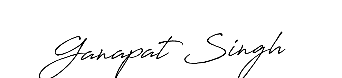 Create a beautiful signature design for name Ganapat Singh. With this signature (Antro_Vectra_Bolder) fonts, you can make a handwritten signature for free. Ganapat Singh signature style 7 images and pictures png