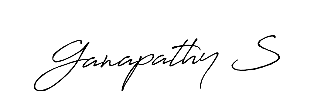 Create a beautiful signature design for name Ganapathy S. With this signature (Antro_Vectra_Bolder) fonts, you can make a handwritten signature for free. Ganapathy S signature style 7 images and pictures png