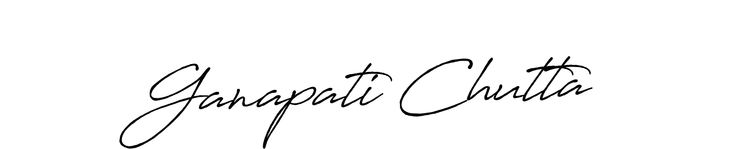 How to make Ganapati Chutta name signature. Use Antro_Vectra_Bolder style for creating short signs online. This is the latest handwritten sign. Ganapati Chutta signature style 7 images and pictures png