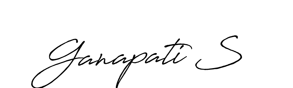 Use a signature maker to create a handwritten signature online. With this signature software, you can design (Antro_Vectra_Bolder) your own signature for name Ganapati S. Ganapati S signature style 7 images and pictures png