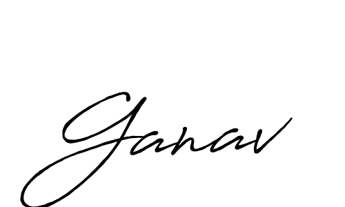 How to make Ganav name signature. Use Antro_Vectra_Bolder style for creating short signs online. This is the latest handwritten sign. Ganav signature style 7 images and pictures png